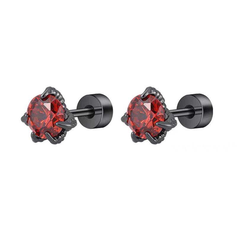 Dragon Claw Zirconia Stud Earrings for Nails of The Ear Hole - Men's Flash Diamond Ear Bar Studs - High-End Earpiece Studs Ear Jewelry