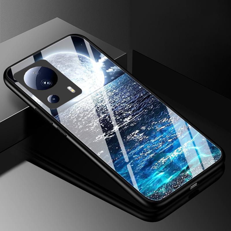 Tempered Glass Case for Xiaomi 13 Lite 5G Cover 13Lite Painted Hard Case for Xiaomi Mi 13 Lite Phone TPU Bumper Xiaomi13Lite