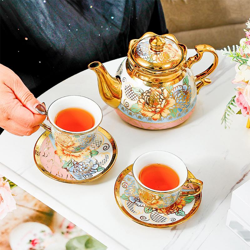 High-End Tea Set Ceramic Coffee Cup Set Scented Tea English Afternoon Tea Flower Home Living Room Office