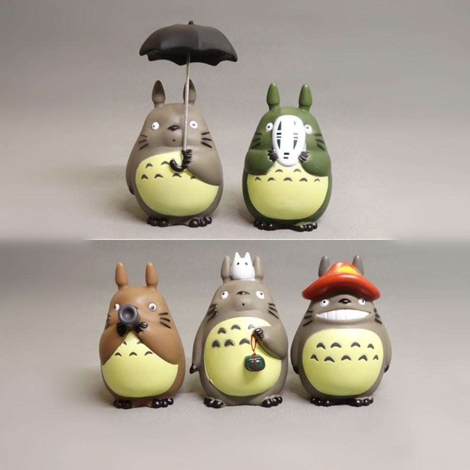 Totoro Figure Mini Statue Anime Miyazaki Hayao Series Cute Micro Landscape Car Ornament Decorative Collectible Kid Gift
