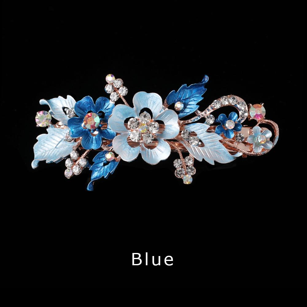 Fashion Flower Barrettes Resin Foral Hair Clip Barrette Crystal Hairpin Headwear For Woman Girls Hair Styling Accessories