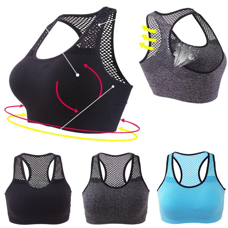 Sports Bra Womens Crop Tops High Impact Push Up Wireless Fitness Padded Vest