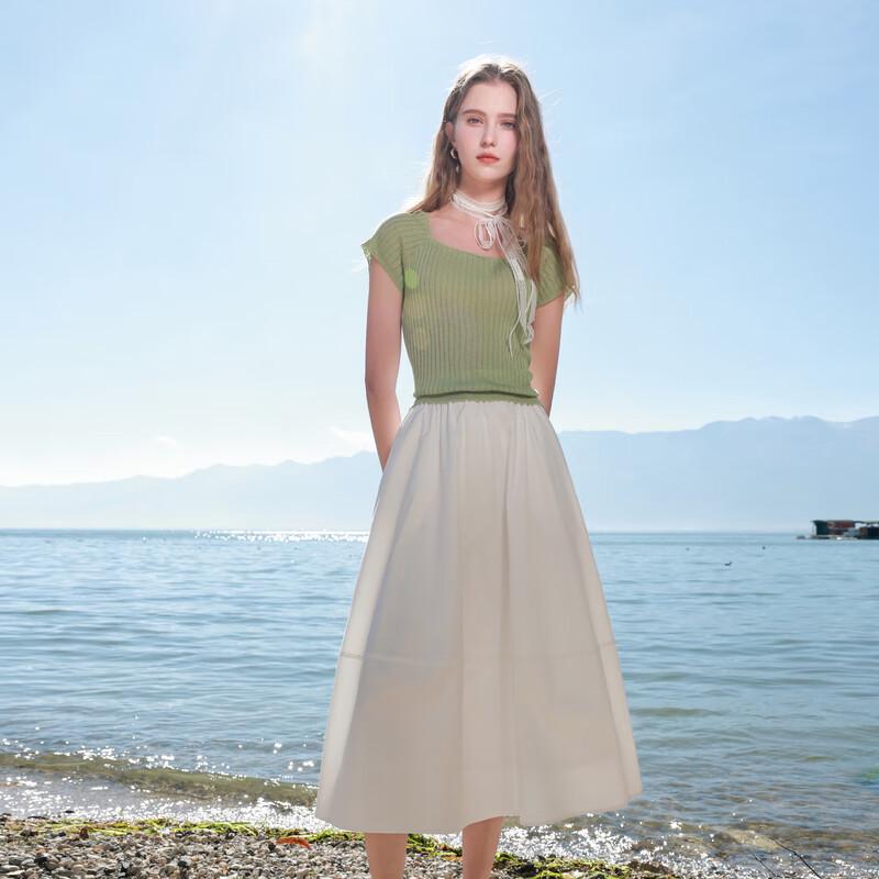 Летняя макси-юбка Sancai 2025 с высокой талией и силуэтом А XL