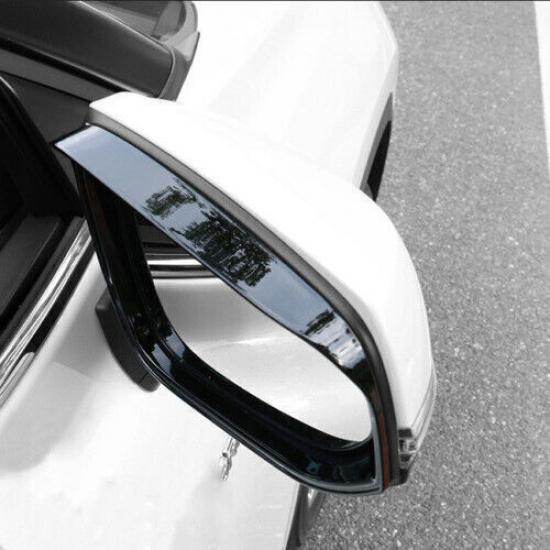 For Toyota Highlander 20-23 Bright Black Rear View Mirror Rain Eyebrow Trim 2pcs