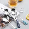 Cucchiaino per Bambini in Acciaio Inossidabile 304 con Testa Rotonda e Manico Lungo - Sicuro per l'Alimentazione dei Lattanti con Zuppa, Design Creativo Stile Coreano (ZOKE)