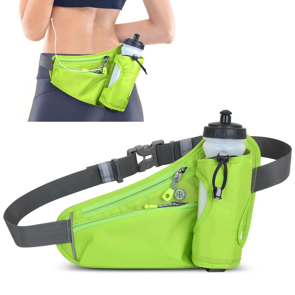 Sports Hydration Belt Bag Running Belt Waist Pack Bum Bag with Water Bottle Holder for Men Women Running Cycle Hiking Walking
