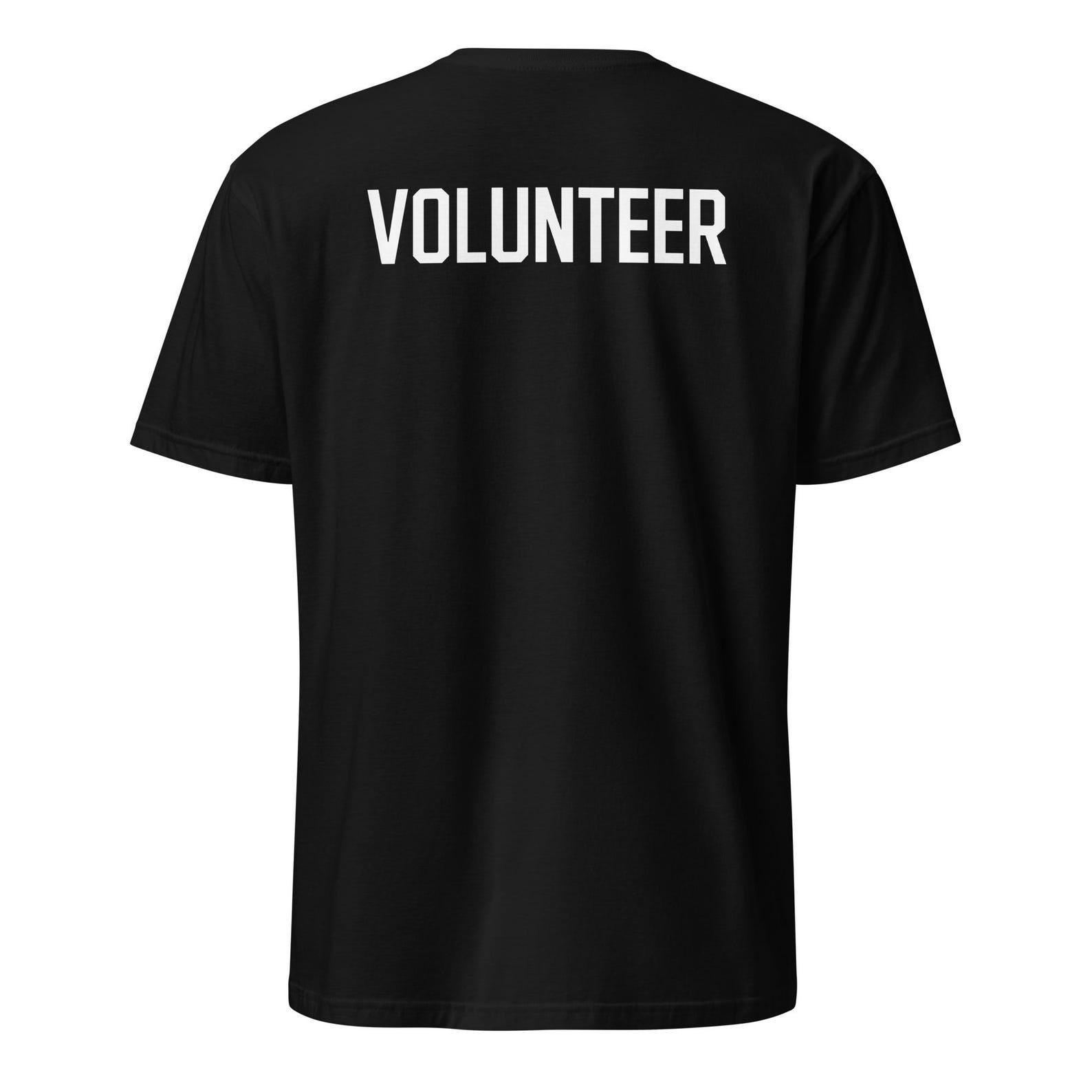 Volunteer Shirt, Back Print, Event Staff Tee XL