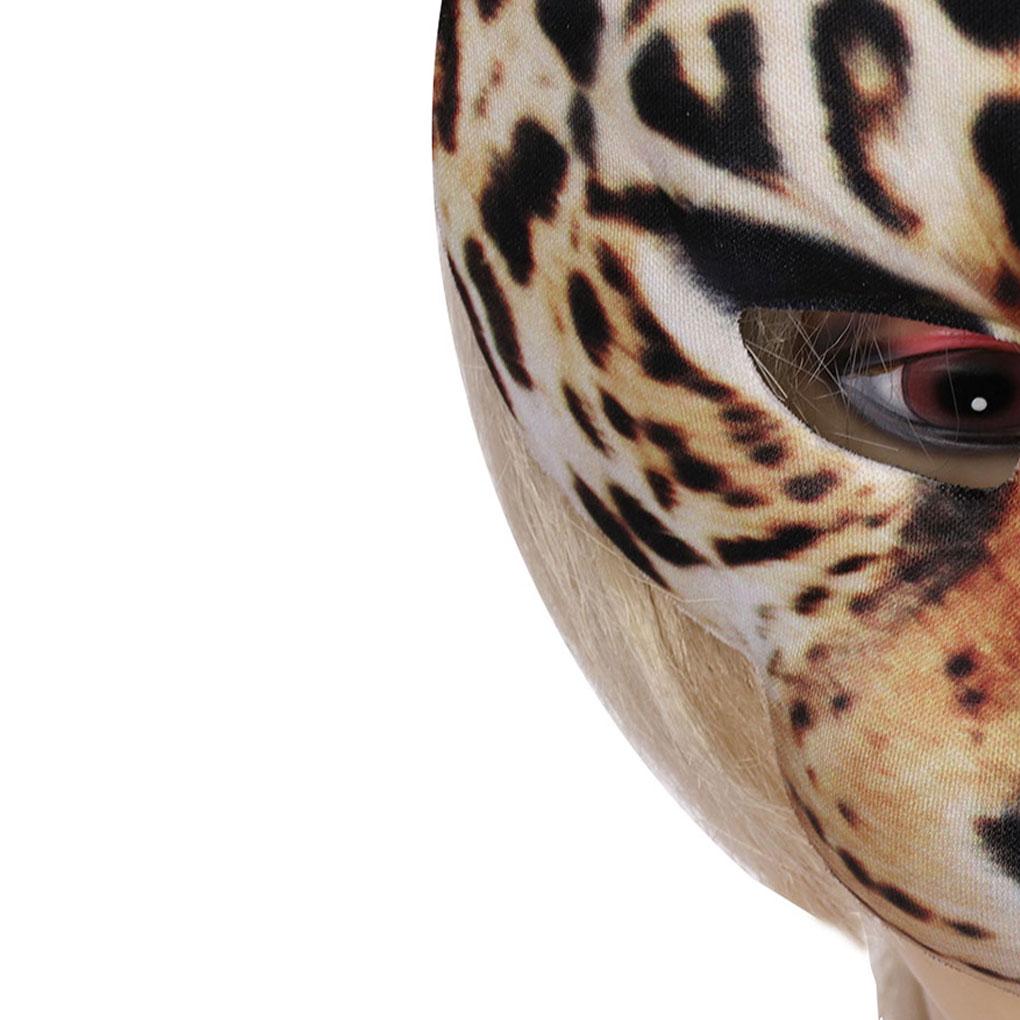 Halloween Mask Semi Leopard Print Mask Realistic Patterns EVA Men And Women Decorative Carnival
