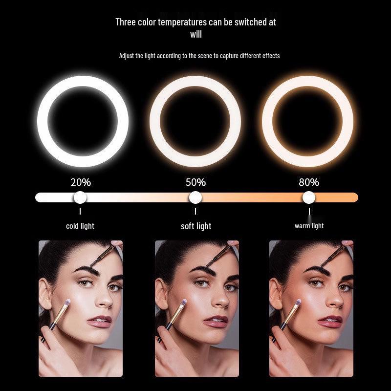 Suport Lumina de Umplere Frumoasă de 6 inch pentru Transmisiuni Live pe Telefonul Mobil cu Poziție Duală și Ajustare Telescopică