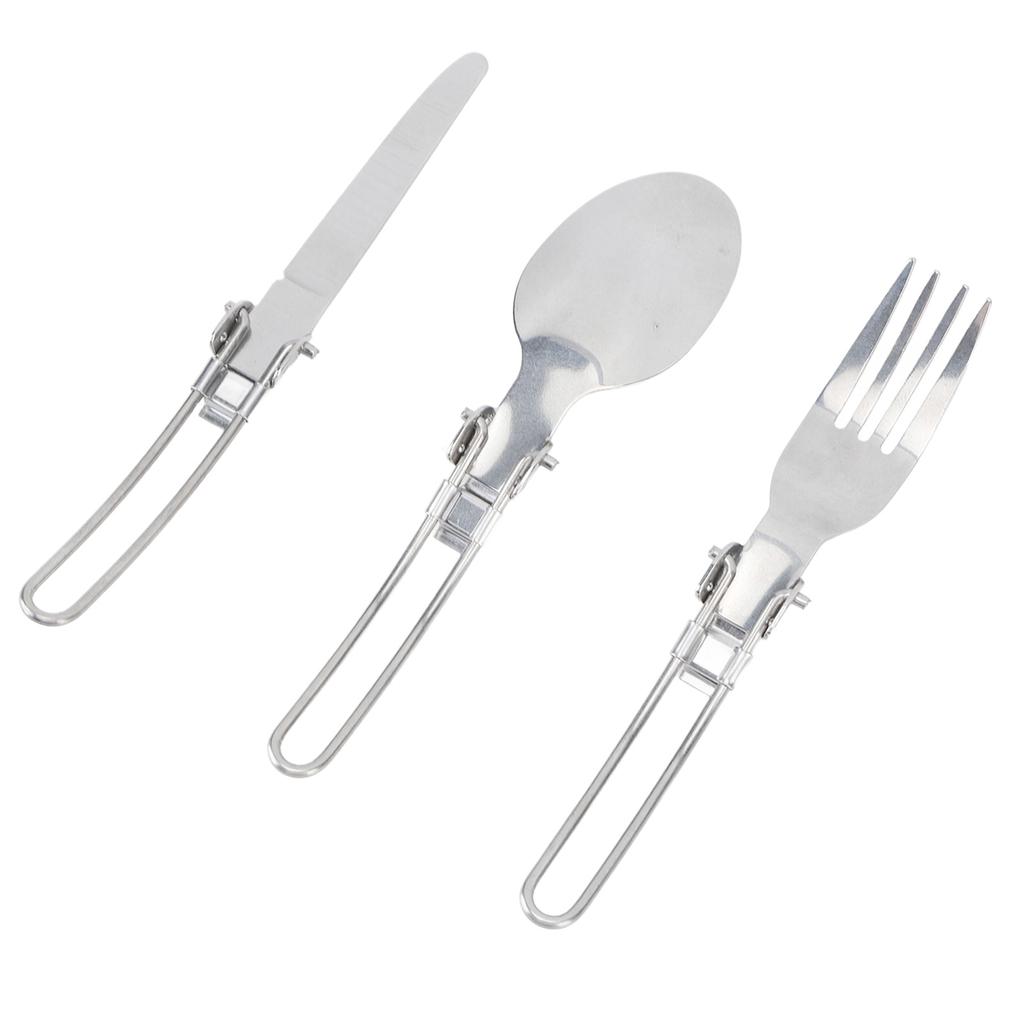 Travel Tableware Set Collapsible Portable Stainless Steel Flatware Sets for Garden Dinner RV Life