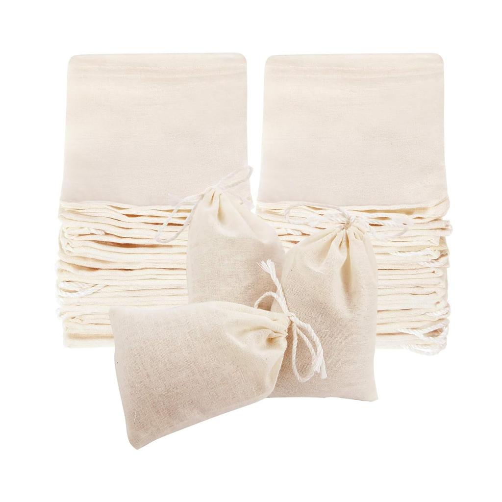 LKCCTK Filter Drawstring Lightweight Cotton Reusable Storage Bags for Small 50 Count Bags, Bags, 10x15cm, Plain, Bags, Jewelry, Candy, Items, Gifts,