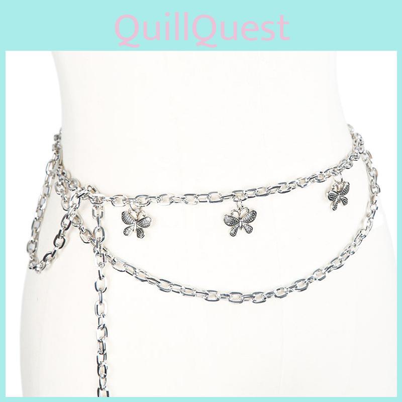 Elegant Butterfly Waist Belt Women Metal Chain Waist Accessory Suitable For Dress And Pants