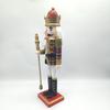 Traditional Wood Checkered Nutcrackers 38cm Figure Ornament Christmas Soldier King Puppet Figurine Holiday Decoration