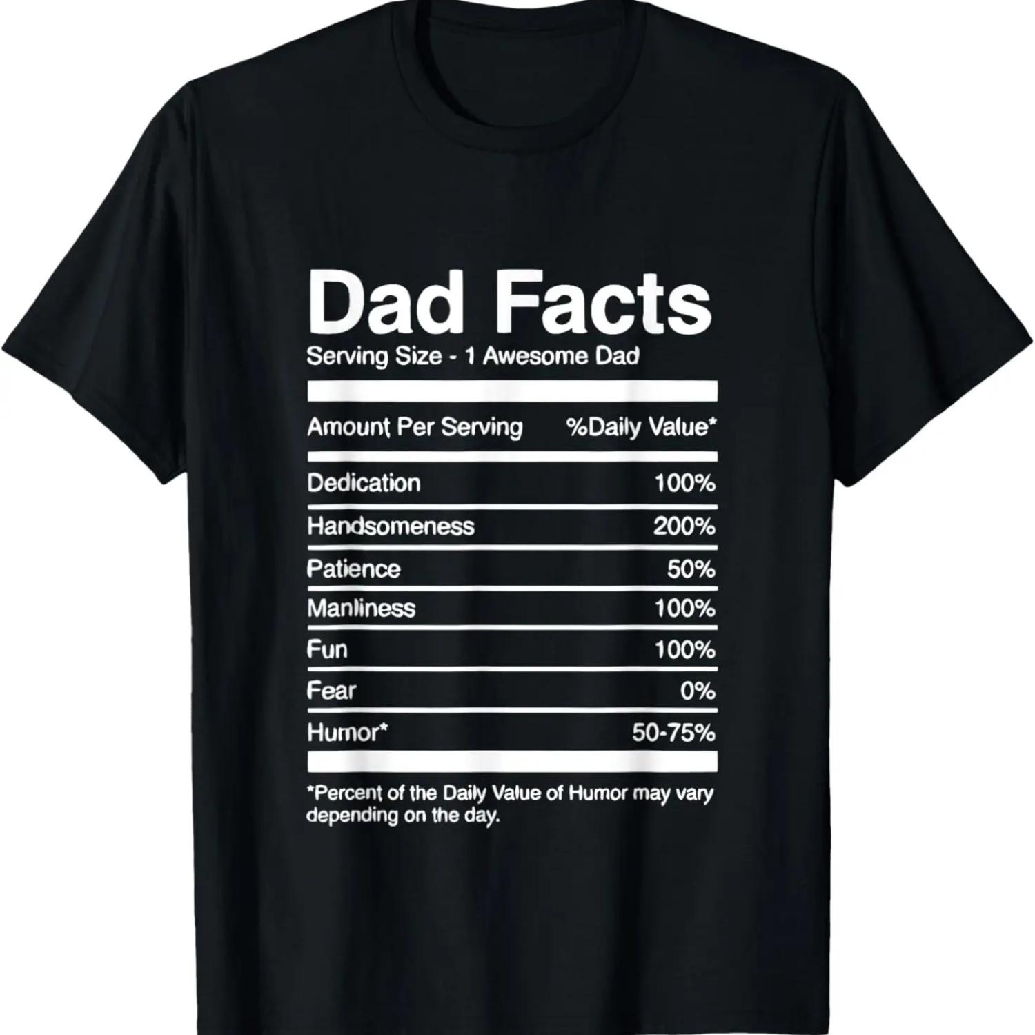 

Funny Dad Nutritional Facts Gift from Kids, Dad Joke Graphic T-Shirt XXXXXL чорний