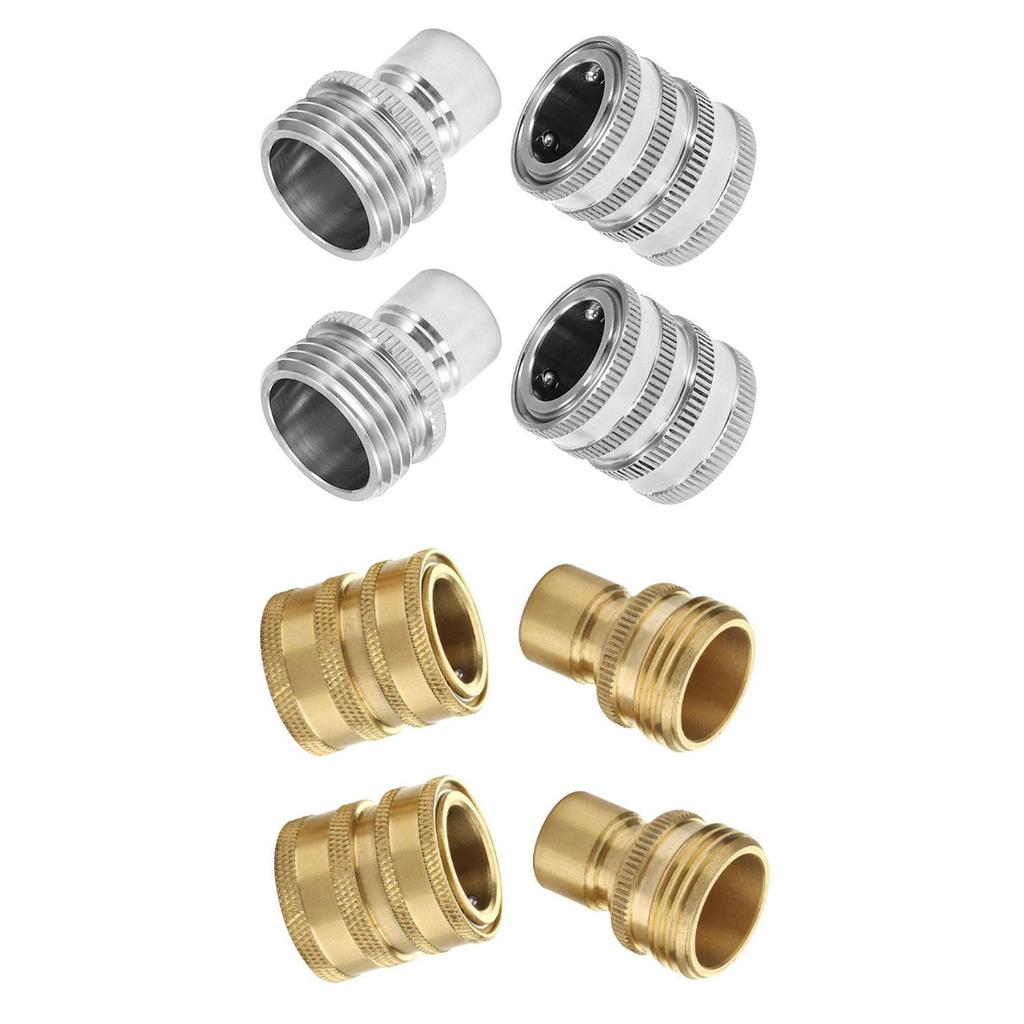 4 Pieces Garden Hose Quick Connect Water Hose Fitting 3/4 Inch Repair Parts High Performance Pressure Washer Adapters