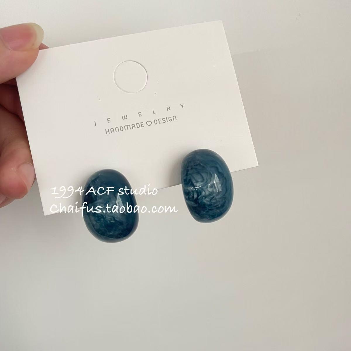 Стильные Акриловые Летние Ретро Серьги: Высококлассный, универсальный дизайн с серебряной иглой