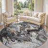 Runder Teppich mit Marmormuster, nordischer Stil, hochwertiger dekorativer Teppich, Wohnzimmer, Schlafzimmer, Sofa, Sessel, rutschfeste Fußmatte