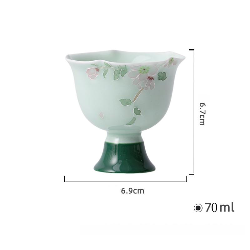 

150ml Jade Mud Pure Hand-Painted Beautiful Flowers Tea Pot Tea Maker Lady Tea Set Tea Ceremony Kung Fu Tea Set Hand-Held Teapot