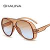 Fashion Oversized Pilot Men Sunglasses Retro Gradient Mirror Shades UV400 Women Sun Glasses