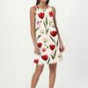 Women's Fashion Beach Dress Sleeveless Round Neck Floral Print Dress