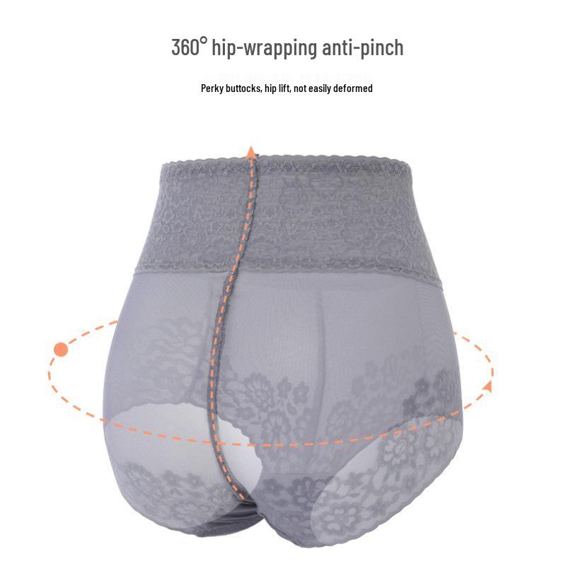 Damen High-Waist Spitzen-Slips: Bauchkontrolle, Hüftlift, Atmungsaktives Mesh, Nahtlos, Hochwertige Unterwäsche
