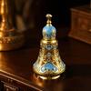 Polished Ornate Glass Perfume Bottle with Metal Decoration Antique Vintage