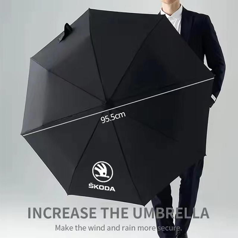 High-end Car Folding Sunshade Windproof Umbrella For Skoda Yeti Kamiq Kodiaq Karoq Octavia Fabia Rapid Vrs Mk3 Superb A4 A6 A7