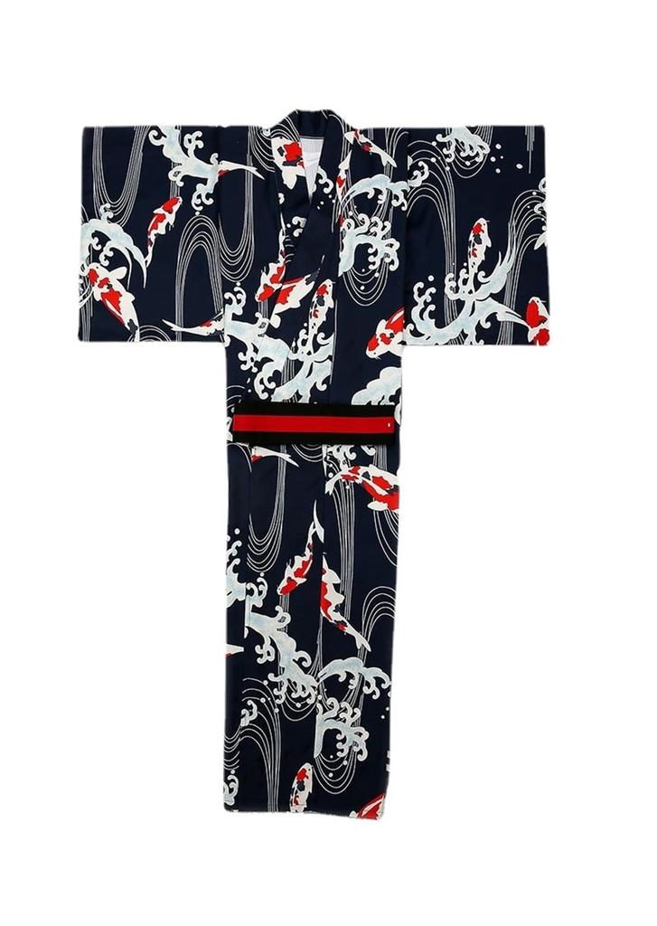 Yukata Set Waist Belt Easy To Dress Yukata Set Summer Clothes Festival Fireworks Yukata Cool Simple Plain Japanese Clothes One Size Fits [LanBuff]