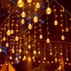 Outdoor Solar Starry Ice Ball Curtain Lights for B&B, Gazebos, Courtyards, and Balconies