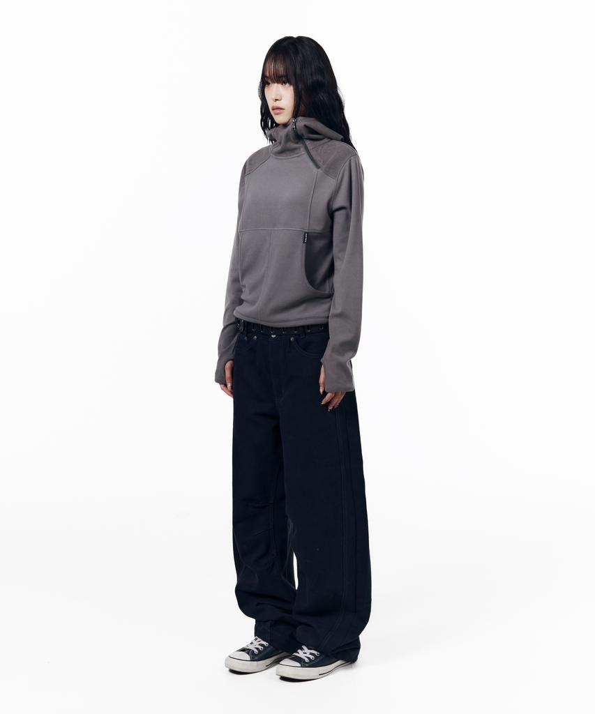 AAKAM Kpt Semi Wide Denim Pants (Black)