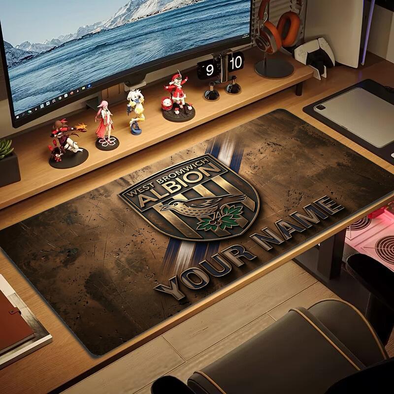 Benutzerdefinierter Name West Bromwich Albion Druck Kissen Rutschfeste Laptop-Tablet-Große Mauspads XXL-Matte Mini-PC-Spielmatte Mit Verriegeltem Rand