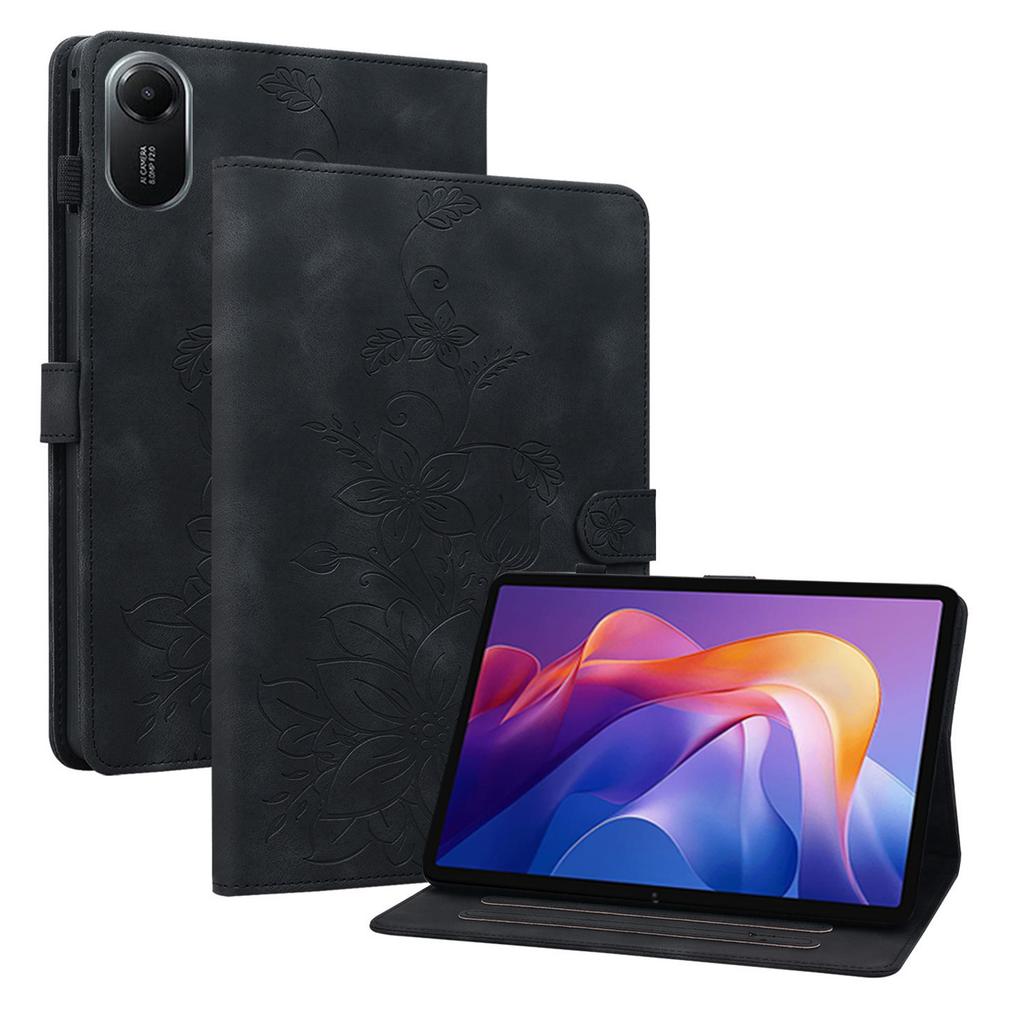 Pro Xiaomi Redmi Pad 2 Pouzdro Vzorek Lilie Sloty na Karty Kožené Pouzdro na Tablet