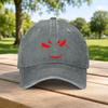 Red Devil Evil Smile Washed Baseball Cap Unisex Casual Duckbill Hat Retro Sports Fashion Outdoor Travel Gift