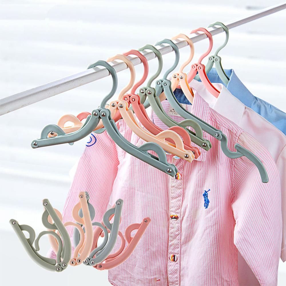 10PCS Foldable Plastic Hooks - Space Saving Travel Clothes Hanger for Wardrobe