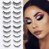 10 Pairs Magnetic False Eyelashes with Magnetic Eyeliner Magnetic Eyelashes Kit Reusable and No Glue Needed Eyelashes Set