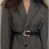 Black Elegant Pu Wide Waist Belt For Women Perfect For Suits And Sweaters Fall Style 2023
