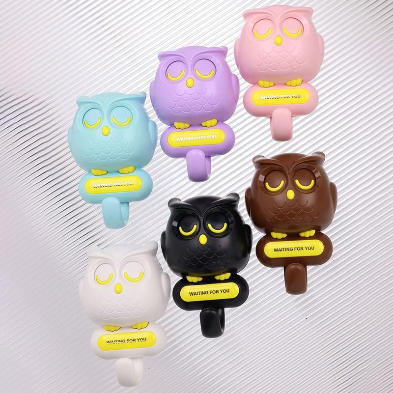 Owl-Shape Hook Multipurpose Hat Scarf Key Hanging Hook Wall Storage Rack Kitchen Bathroom Organizer Hanger