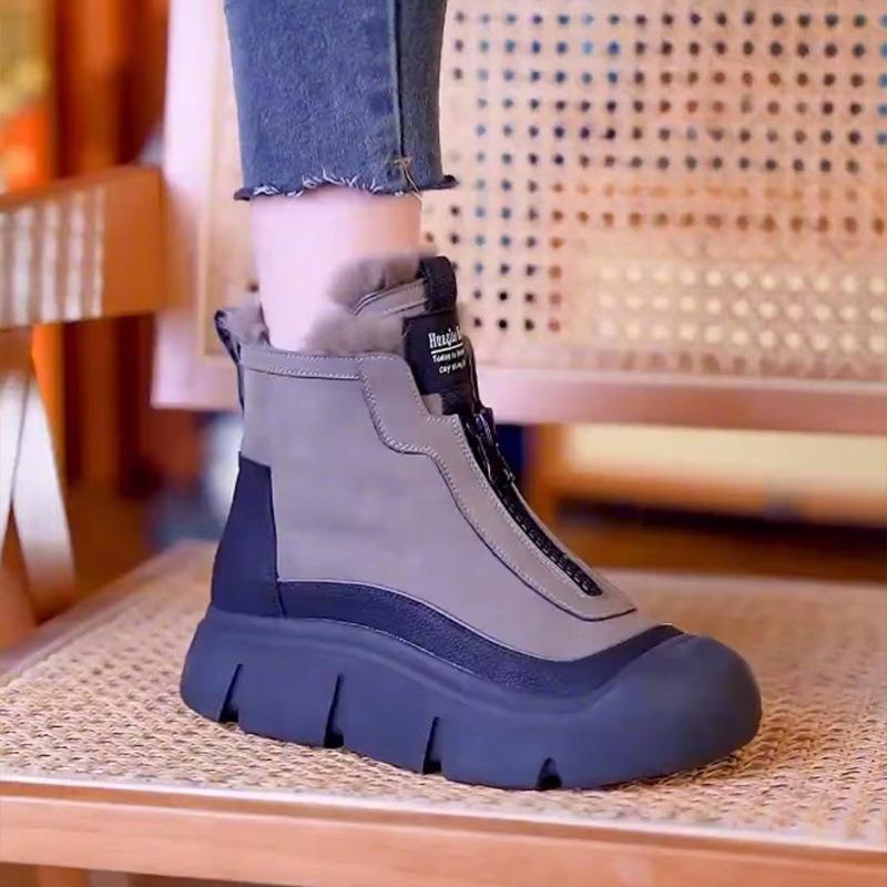 Retro Style Muffin Thick-soled Velvet Warm Snow Boots Women's Winter New Comfortable Soft Casual Short Boots