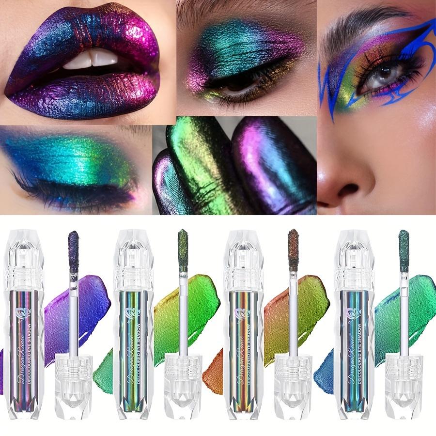 Multicolor Chameleon Metallic Lip Gloss Liquid Lipstick Eyeshadow Vibrant High-Pigment Long-Lasting Formula for Lips Eyes and Face