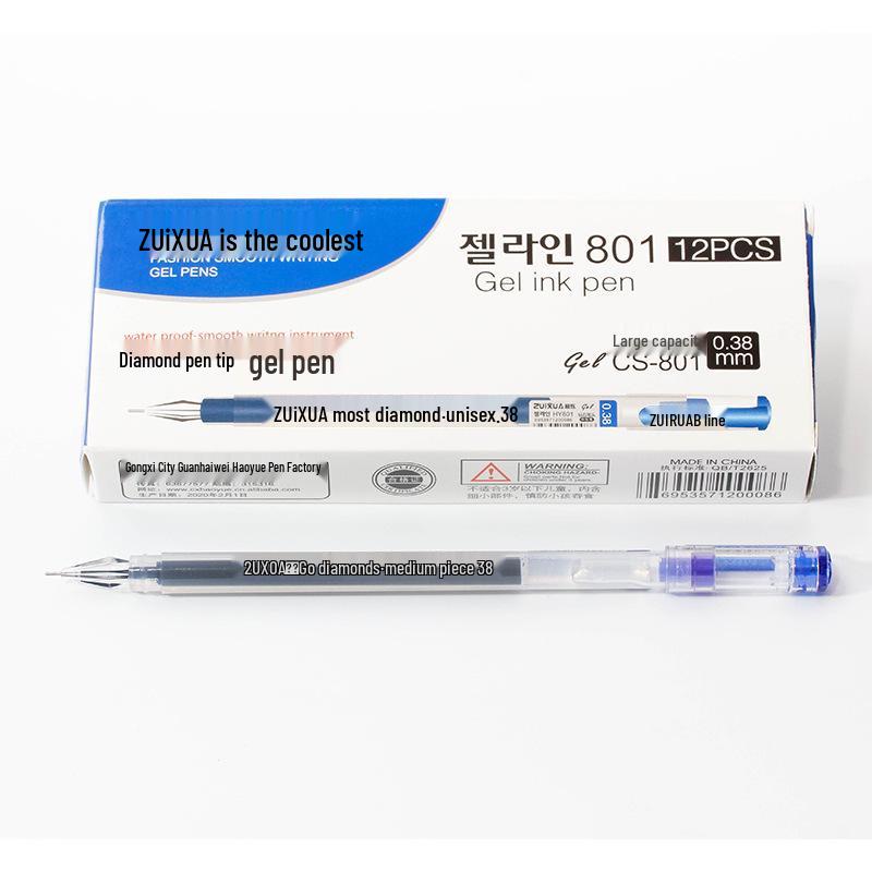 

Бриллиантовая шариковая ручка, перьевая ручка большой вместимости, 0,38 мм черные чернила для офисного или студенческого использования 0.38mm