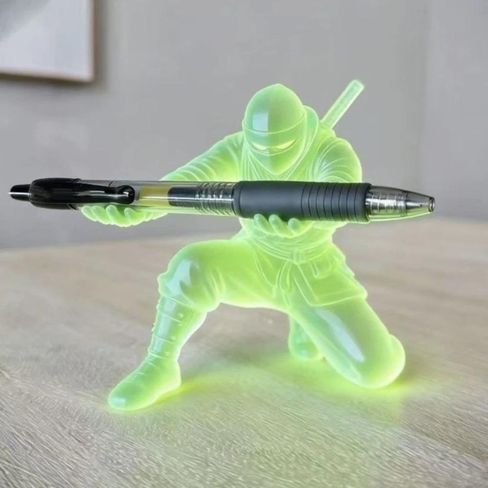 Ninja Character Luminous Ninja Pen Holder Multi-Functional Desk Ninja Ornament Pencil Rack Gift