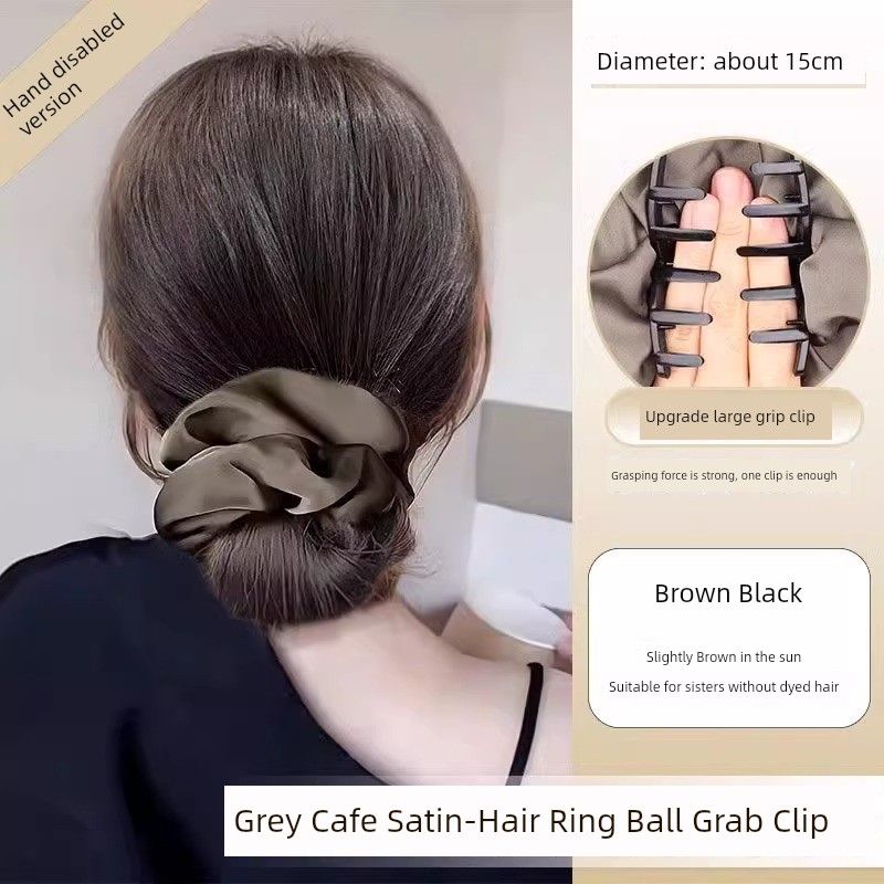 

Французский стиль атласная резинка для волос в виде большого кишечника пучок парик женский онлайн-инфлюенсер прическа пучок гаджет бутонообразная прическа натуральный шиньон Hair ring balls [Brown black] Gray coffee Satin