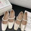 Women's 2025 new popular French style is beautiful, transcendent foreign style and comfortable single shoes, exquisite rhinestone thick heel Mary Jane