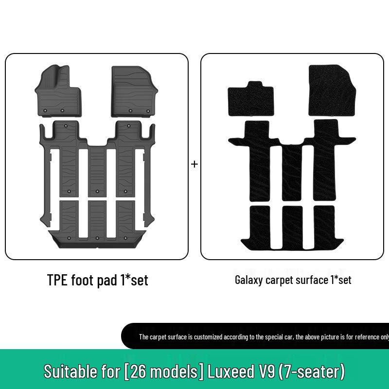 Zhijie V9 TPE Floor, Trunk, and Seat Back Mats for 26 Car Models