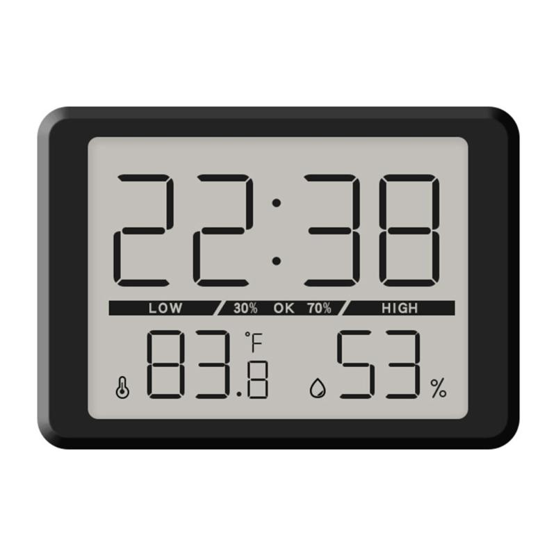 Magnetische Hänge-Digitaluhr mit Innenraumtemperatur- und Luftfeuchtigkeitsanzeige Großer LCD-Bildschirm für Schreibtisch, Wand, Kühlschrank