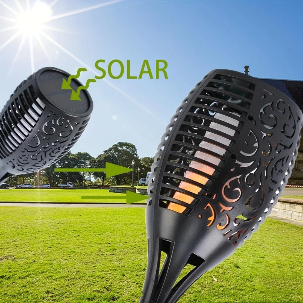 1-8PCS 12LED Solar Flame Torch Lights Flickering Light Waterproof Garden Decoration Outdoor Lawn Path Yard Patio Floor Lamp