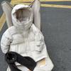 Children's Down Jacket Medium and Long Girls and Boys Thickened Warm Medium and Older Children's Jacket -cm