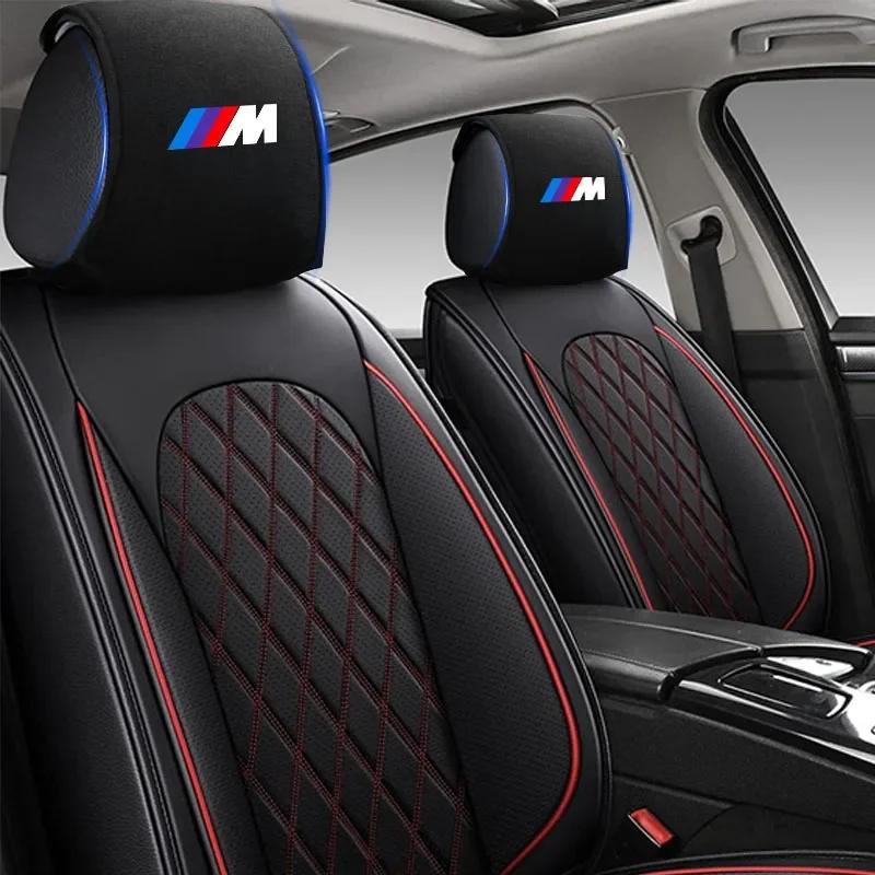 1/2 Peças Acessórios para Carro Capas Protetoras para Encosto de Cabeça de Banco Para BMW M X1 X3 X5 X6 X7 E34 E36 E39 E46 F10 F20 Z4 Performance