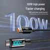 100W Digital Display Type-C Fast Charging Cable, Compatible with Huawei, Honor, Oppo, and Xiaomi (6A)