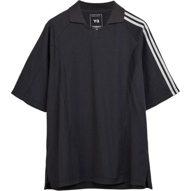 Y-3 Unisex Relaxed Raglan Sleeve T-Shirt with Left Arm Stripes and Side Slits JN4877